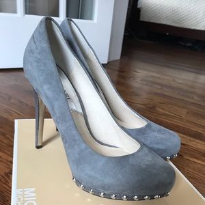 Michael kors grey suede heels